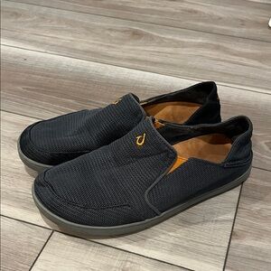 OluKai Nohea Men's Dark Gray Mesh Slip-On Loafers